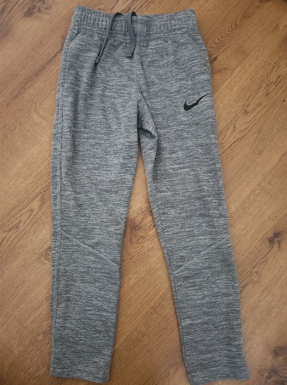 Nike Kids Grey Heather Jogger Sweatpants with Black Swoosh